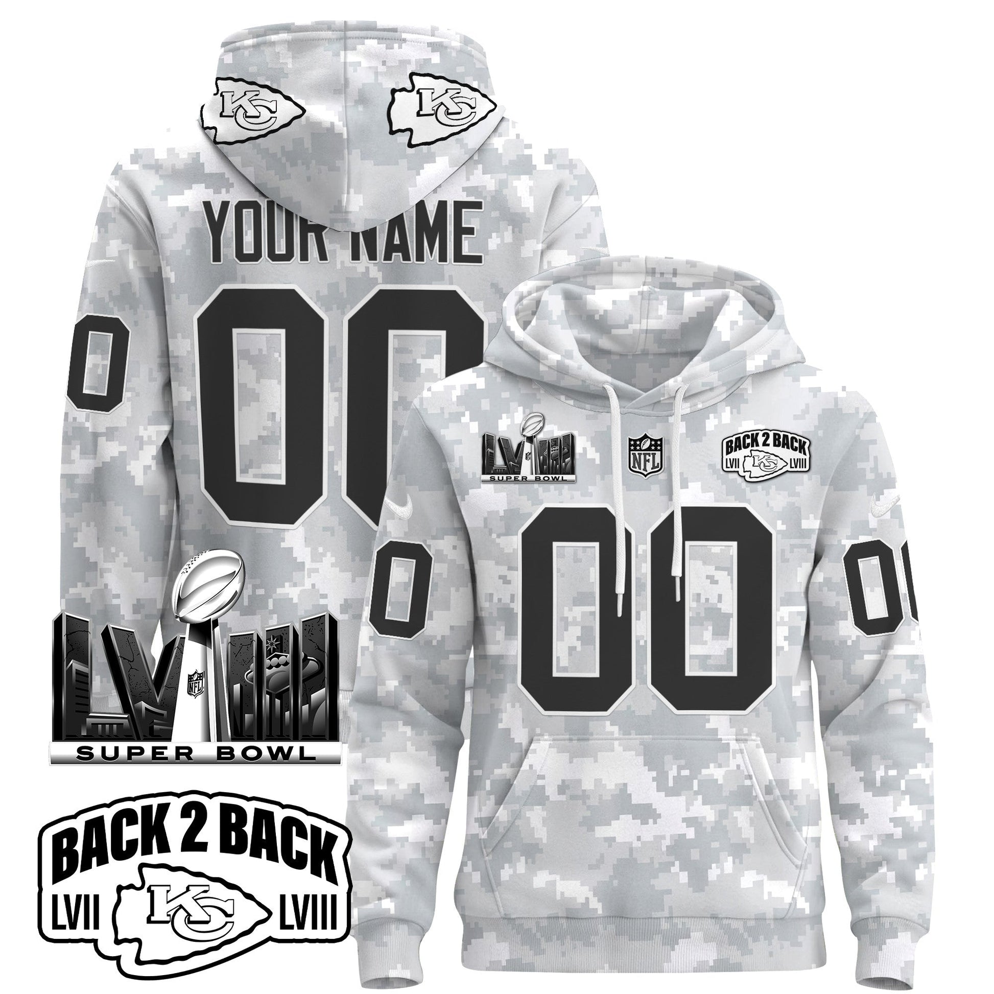 Kansas City Chiefs 2024 Salute to Service Custom Pullover Hoodie