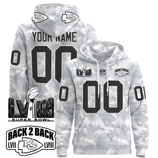 Kansas City Chiefs 2024 Salute to Service Custom Pullover Hoodie