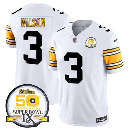 Men's Steelers 50th Anniversary Of Super Bowl IX Patch Vapor Limited Jersey - All Stitched