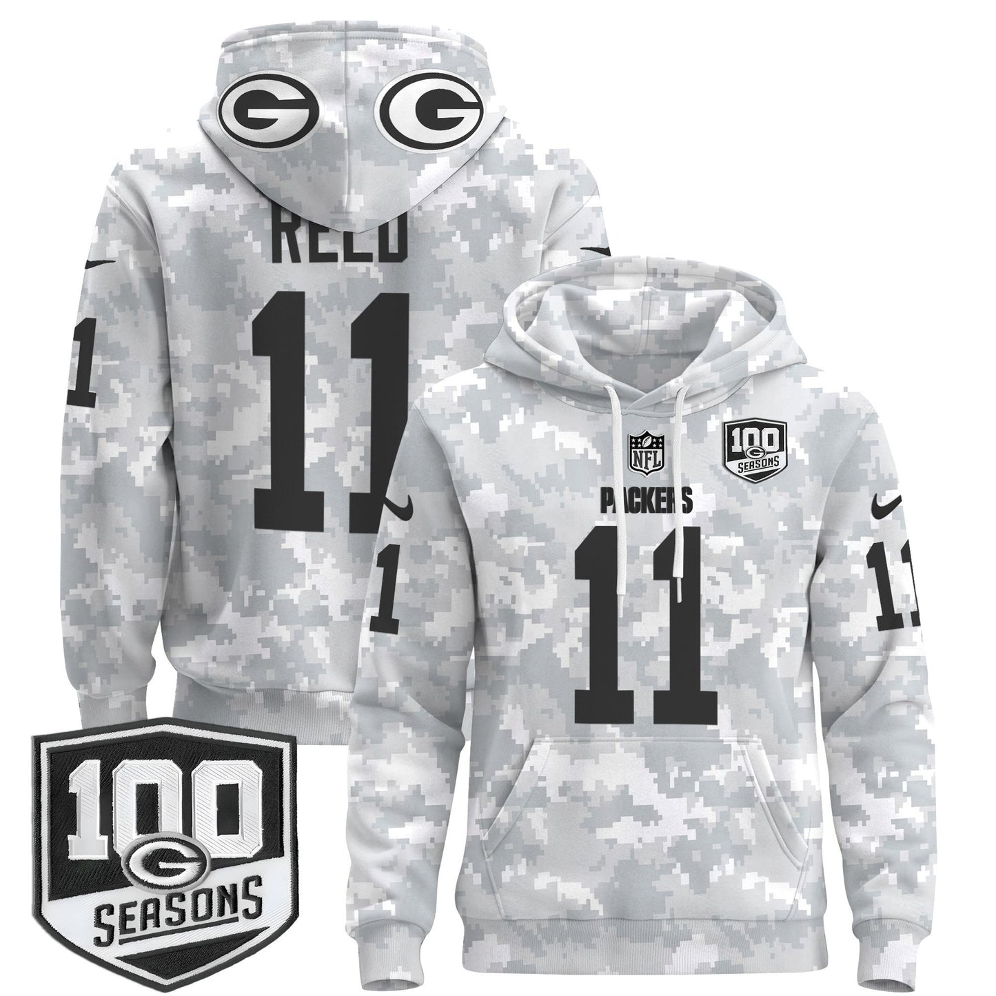 Green Bay Packers Throwback 2024 Salute to Service Pullover Hoodie - All Stitched