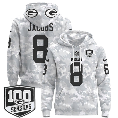 Green Bay Packers Throwback 2024 Salute to Service Pullover Hoodie - All Stitched