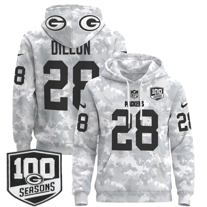 Green Bay Packers Throwback 2024 Salute to Service Pullover Hoodie - All Stitched