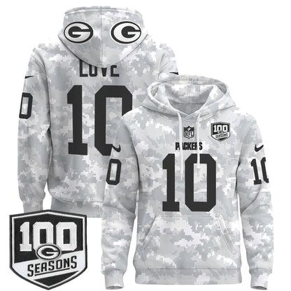 Green Bay Packers Throwback 2024 Salute to Service Pullover Hoodie - All Stitched