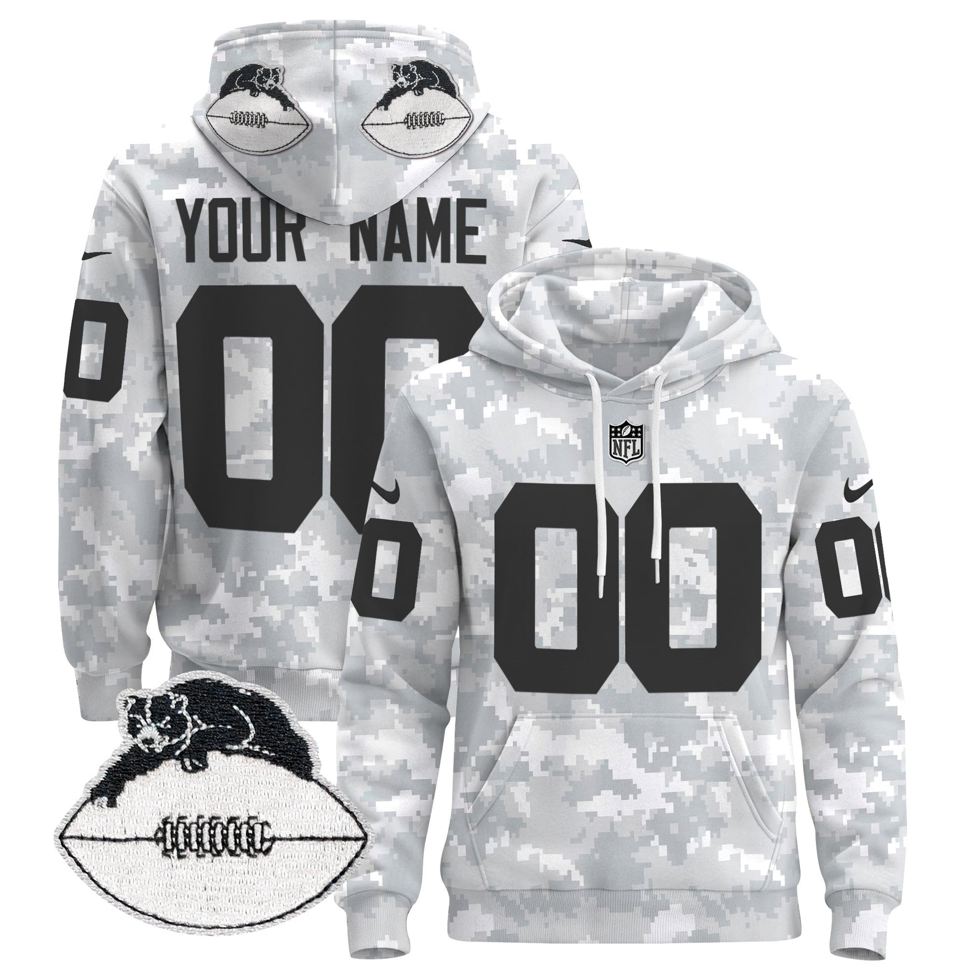 Chicago Bears Throwback 2024 Salute to Service Custom Pullover Hoodie