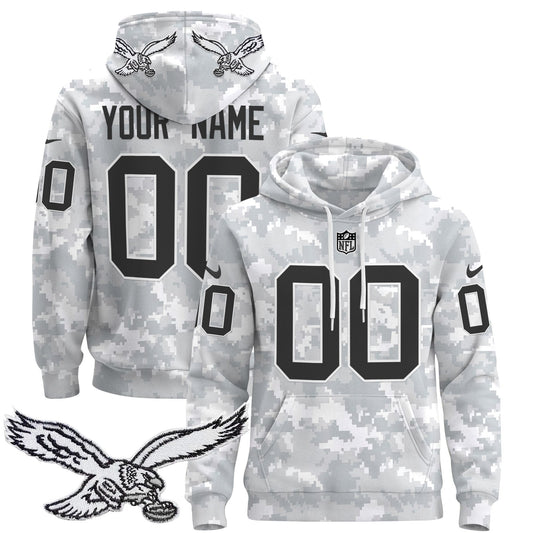 Philadelphia Eagles 2024 Salute to Service Custom Pullover Hoodie