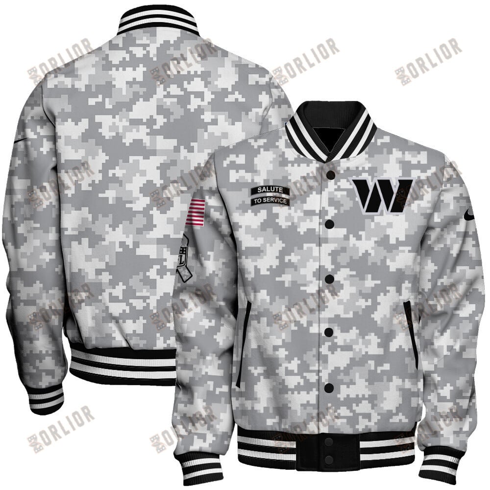 Washington Commanders National Football League 2024 Arctic Camo Unisex Varsity Jacket
