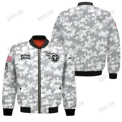 Tennessee Titans National Football League 2024 Arctic Camo Bomber Jacket
