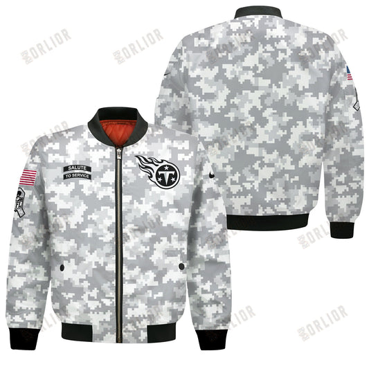 Tennessee Titans National Football League 2024 Arctic Camo Bomber Jacket