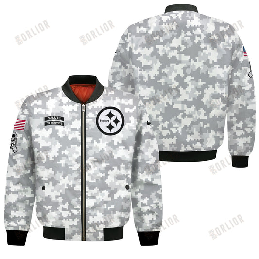 Pittsburgh Steelers National Football League 2024 Arctic Camo Bomber Jacket