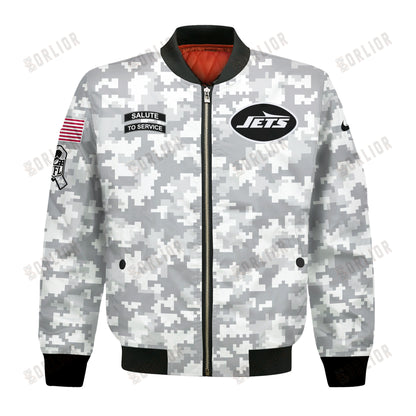 New York Jets National Football League 2024 Arctic Camo Bomber Jacket