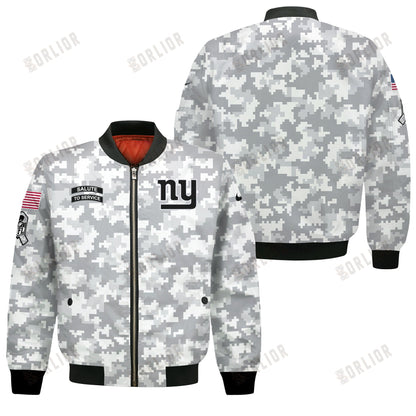 New York Giants National Football League 2024 Arctic Camo Bomber Jacket