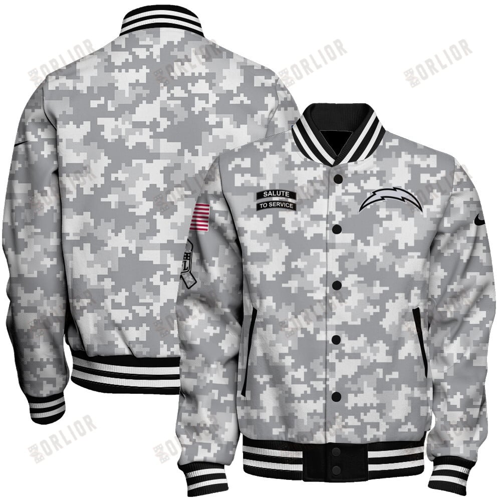 Los Angeles Chargers National Football League 2024 Arctic Camo Unisex Varsity Jacket