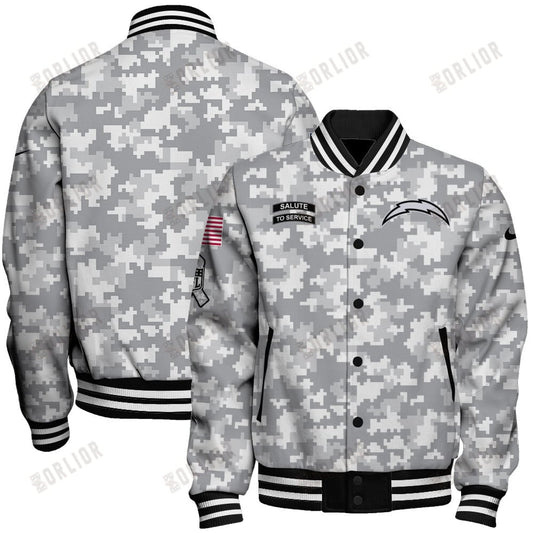 Los Angeles Chargers National Football League 2024 Arctic Camo Unisex Varsity Jacket