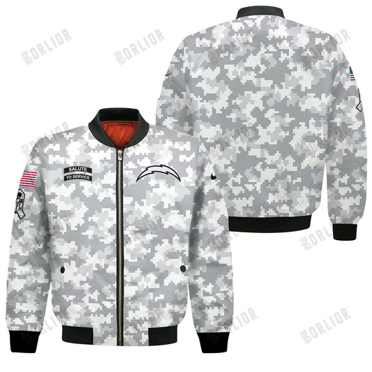 Los Angeles Chargers National Football League 2024 Arctic Camo Bomber Jacket