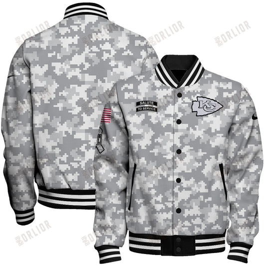 Kansas City Chiefs National Football League 2024 Arctic Camo Unisex Varsity Jacket