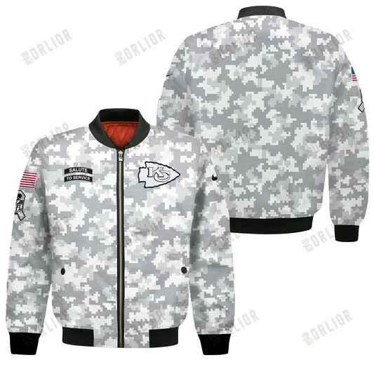 Kansas City Chiefs National Football League 2024 Arctic Camo Bomber Jacket