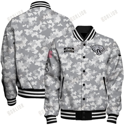 Jacksonville Jaguars National Football League 2024 Arctic Camo Unisex Varsity Jacket