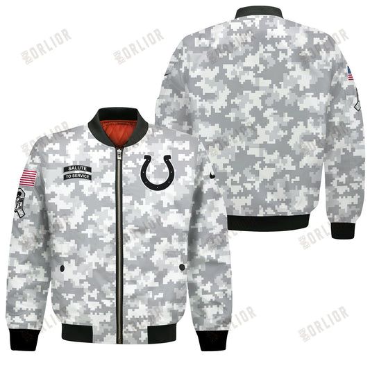 Indianapolis Colts National Football League 2024 Arctic Camo Bomber Jacket