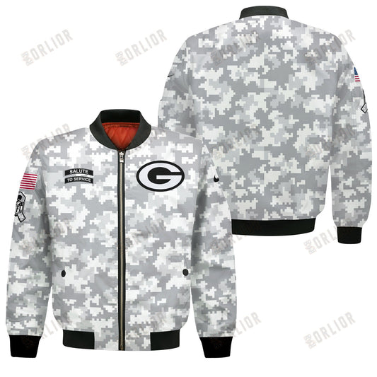 Green Bay Packers National Football League 2024 Arctic Camo Bomber Jacket