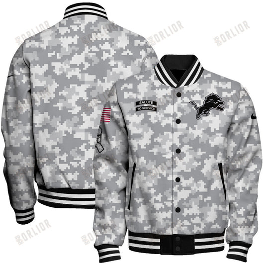 Detroit Lions National Football League 2024 Arctic Camo Unisex Varsity Jacket