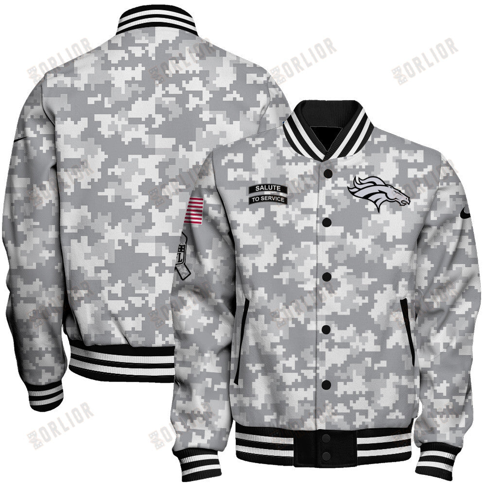 Denver Broncos National Football League 2024 Arctic Camo Unisex Varsity Jacket