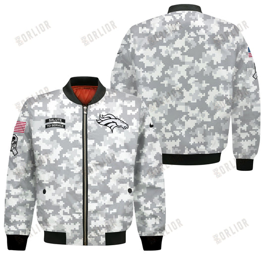 Denver Broncos National Football League 2024 Arctic Camo Bomber Jacket