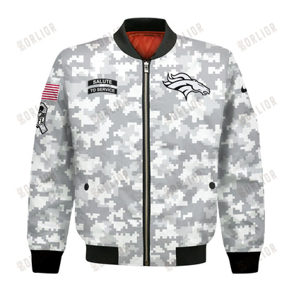 Denver Broncos National Football League 2024 Arctic Camo Bomber Jacket
