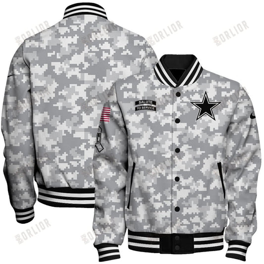 Dallas Cowboys National Football League 2024 Arctic Camo Unisex Varsity Jacket