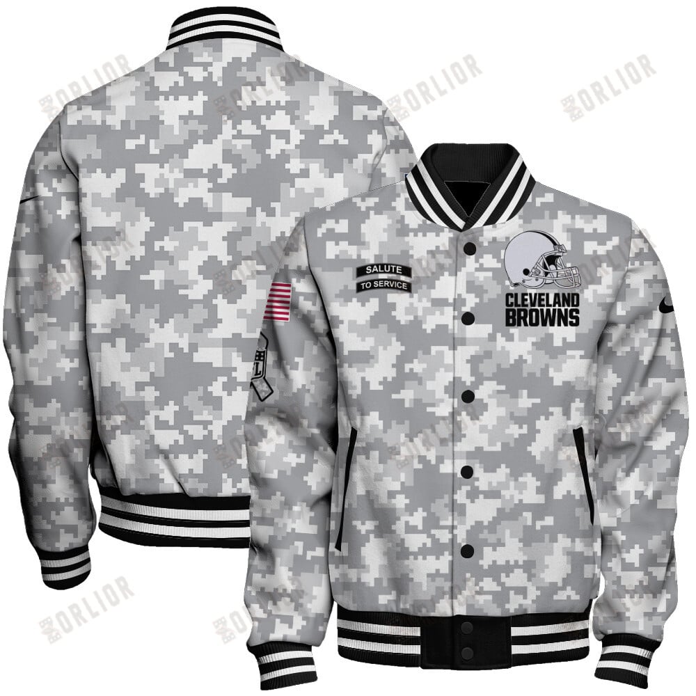 Cleveland Browns National Football League 2024 Arctic Camo Unisex Varsity Jacket