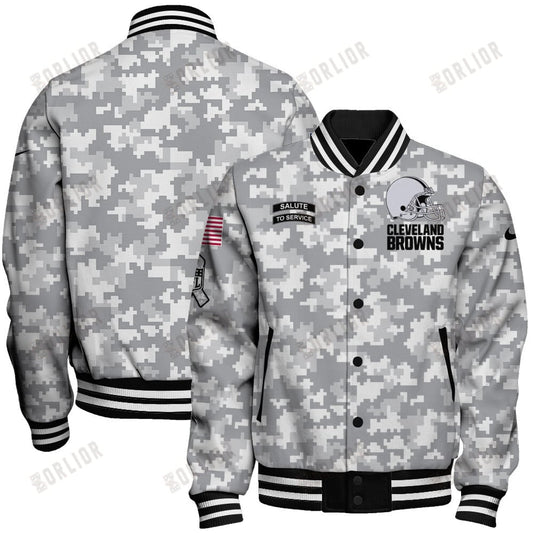 Cleveland Browns National Football League 2024 Arctic Camo Unisex Varsity Jacket