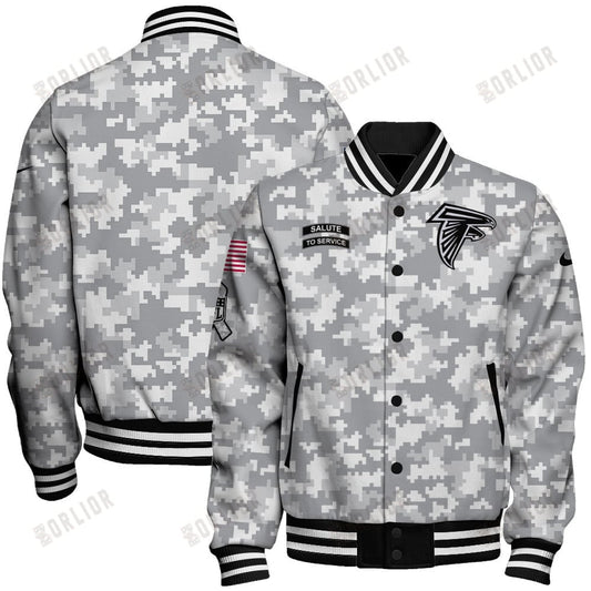 Atlanta Falcons National Football League 2024 Arctic Camo Unisex Varsity Jacket