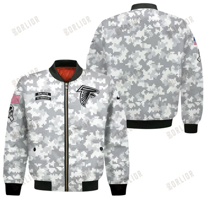 Atlanta Falcons National Football League 2024 Arctic Camo Bomber Jacket