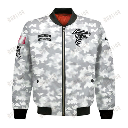Atlanta Falcons National Football League 2024 Arctic Camo Bomber Jacket