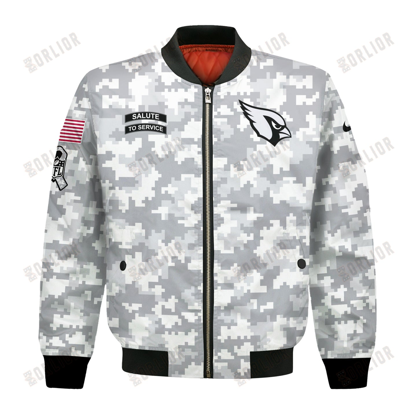 Arizona Cardinals National Football League 2024 Arctic Camo Bomber Jacket