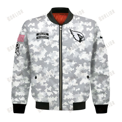 Arizona Cardinals National Football League 2024 Arctic Camo Bomber Jacket