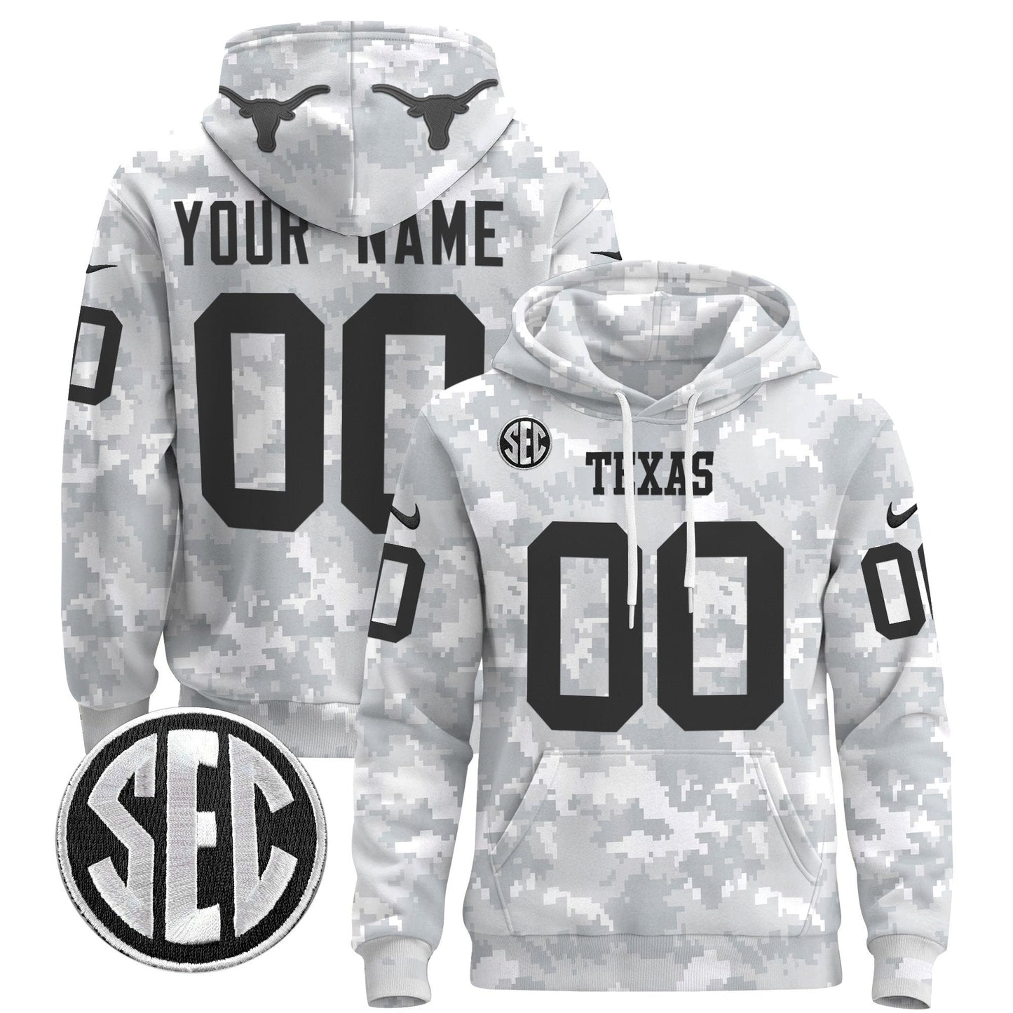 Texas Longhorns 2024 Salute to Service Custom Pullover Hoodie