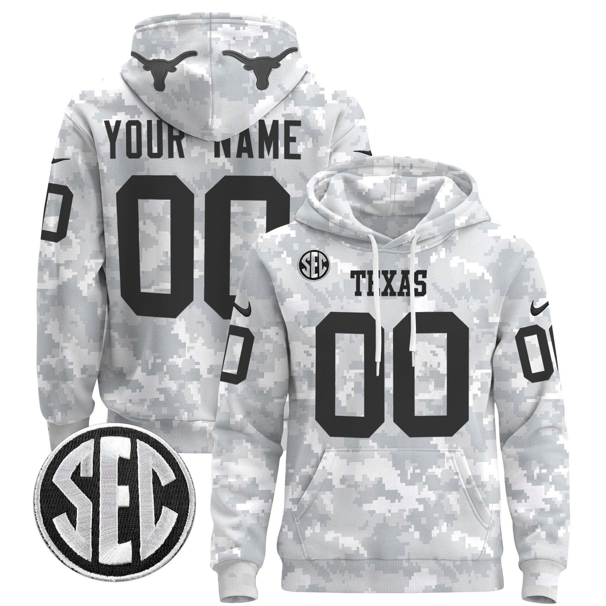 Texas Longhorns 2024 Salute to Service Custom Pullover Hoodie