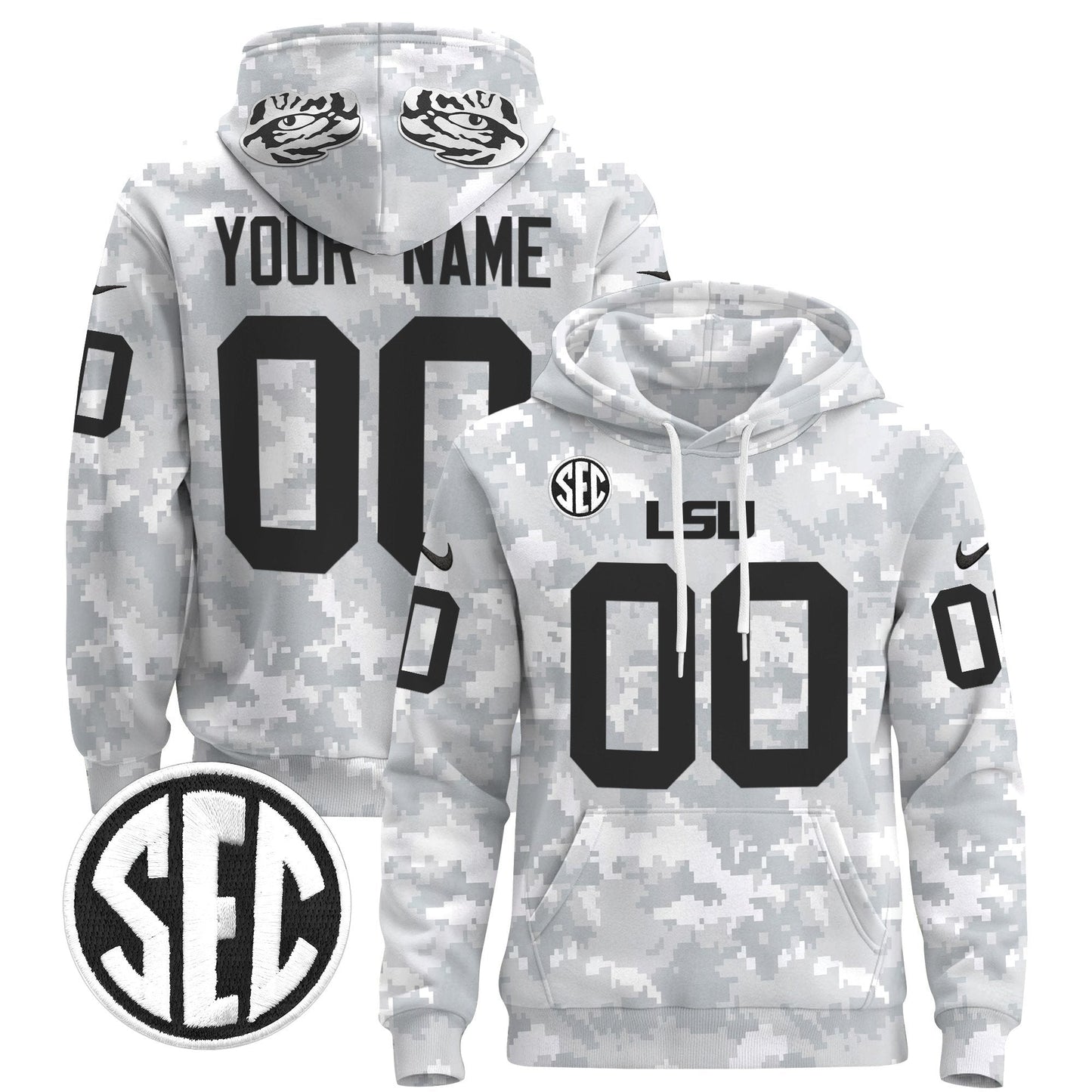 LSU Tigers 2024 Salute to Service Custom Pullover Hoodie