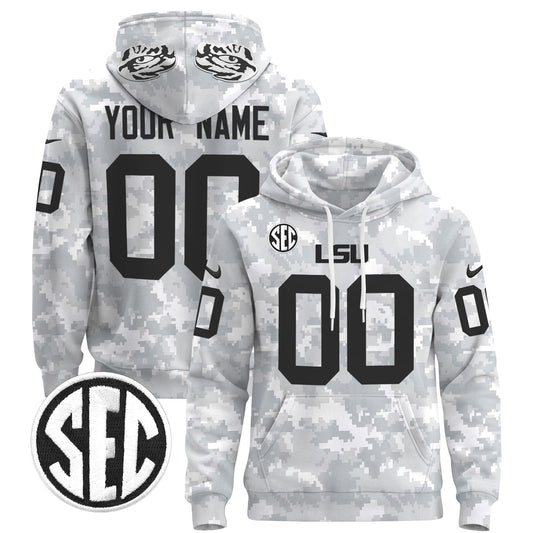 LSU Tigers 2024 Salute to Service Custom Pullover Hoodie