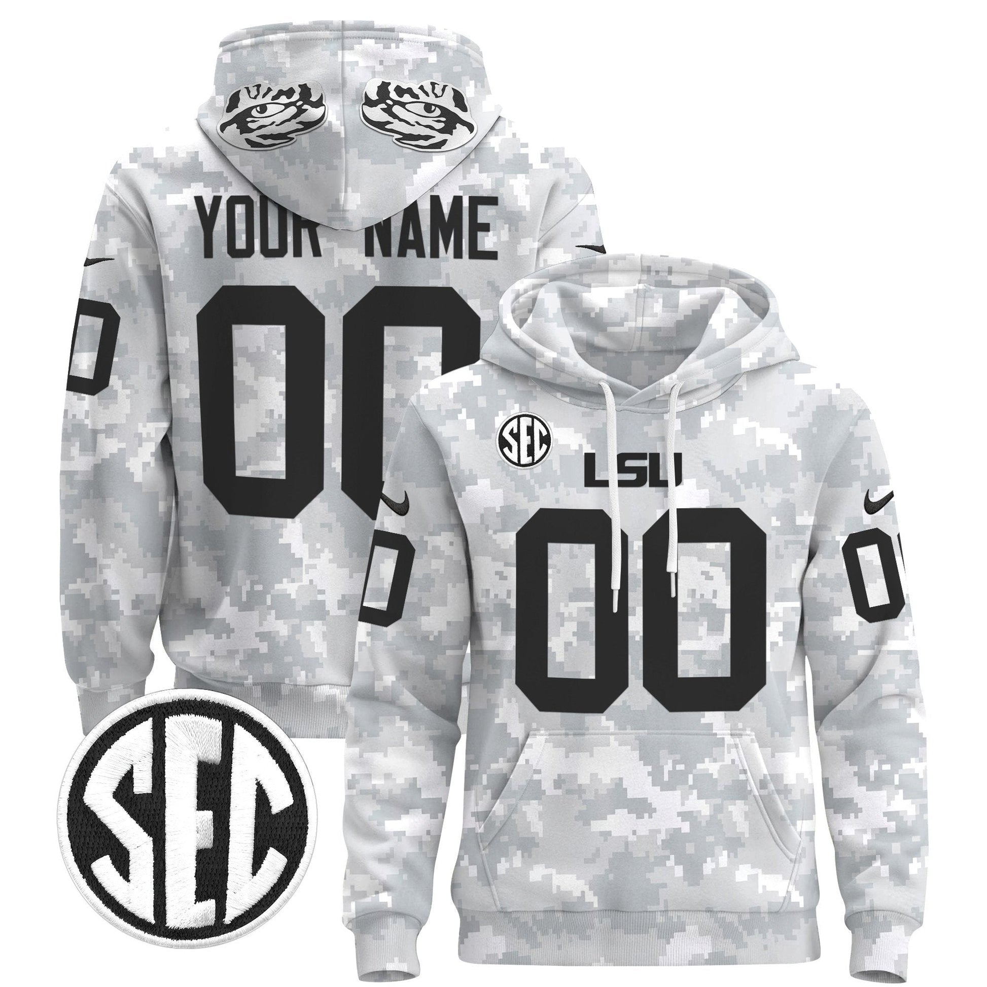 LSU Tigers 2024 Salute to Service Custom Pullover Hoodie