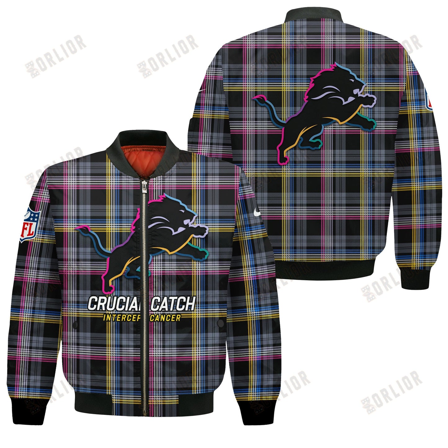 Detroit Lions National Football League 2024 Crucial Catch Bomber Jacket