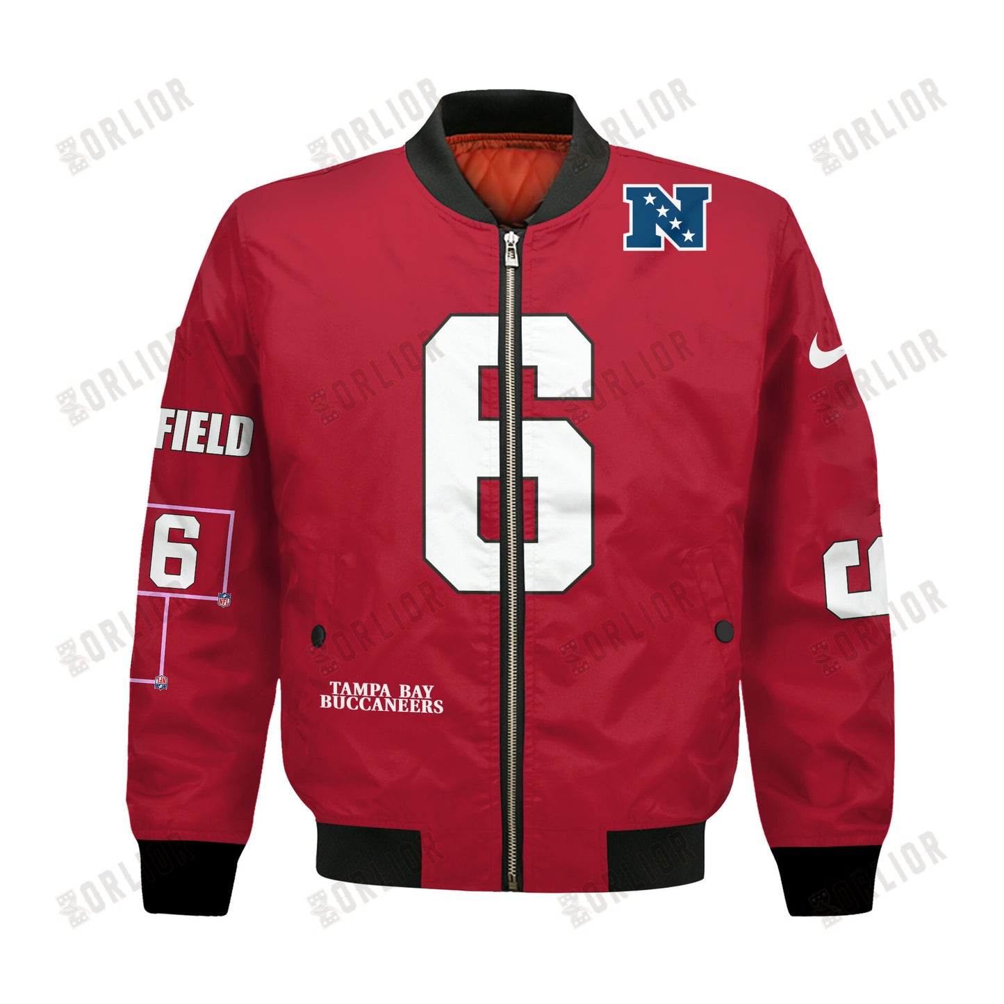 Baker Mayfield #6 Tampa Bay Buccaneers National Football League 2024 Unique Design Bomber Jacket