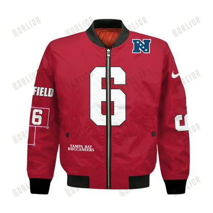 Baker Mayfield #6 Tampa Bay Buccaneers National Football League 2024 Unique Design Bomber Jacket