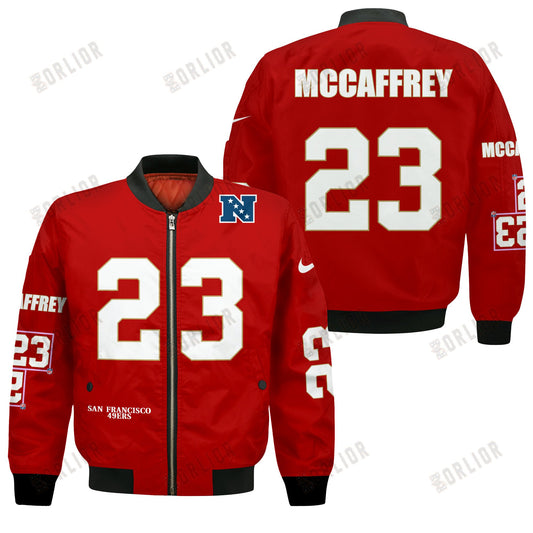 Christian McCaffrey #23 San Francisco 49ers National Football League 2024 Unique Design Bomber Jacket