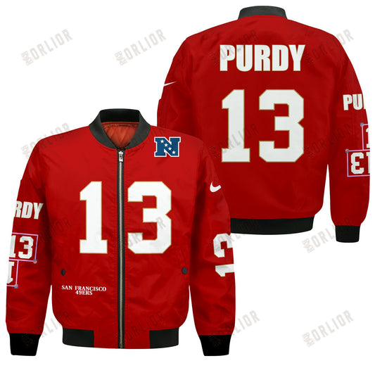 Brock Purdy #13 San Francisco 49ers National Football League 2024 Unique Design Bomber Jacket