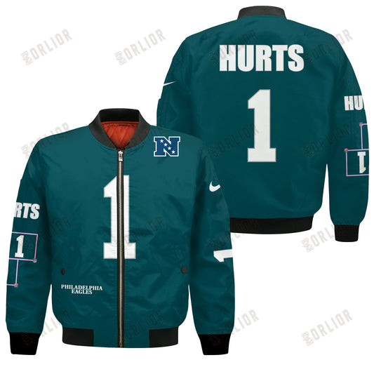 Jalen Hurts #1 Philadelphia Eagles National Football League 2024 Unique Design Bomber Jacket