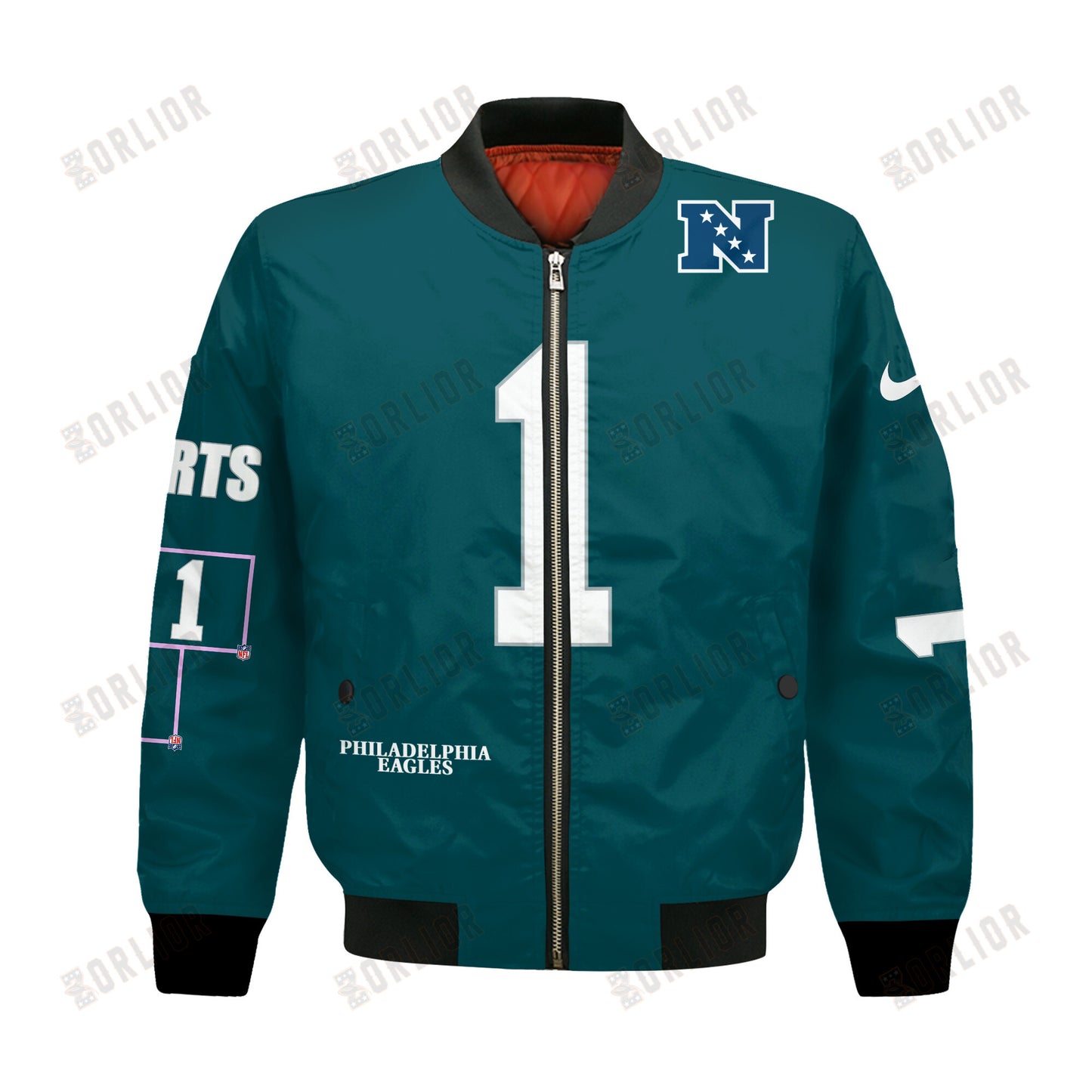 Jalen Hurts #1 Philadelphia Eagles National Football League 2024 Unique Design Bomber Jacket
