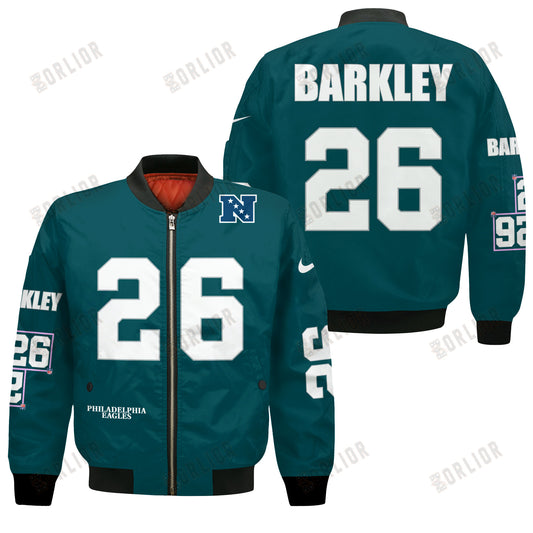 Saquon Barkley #26 Philadelphia Eagles National Football League 2024 Unique Design Bomber Jacket