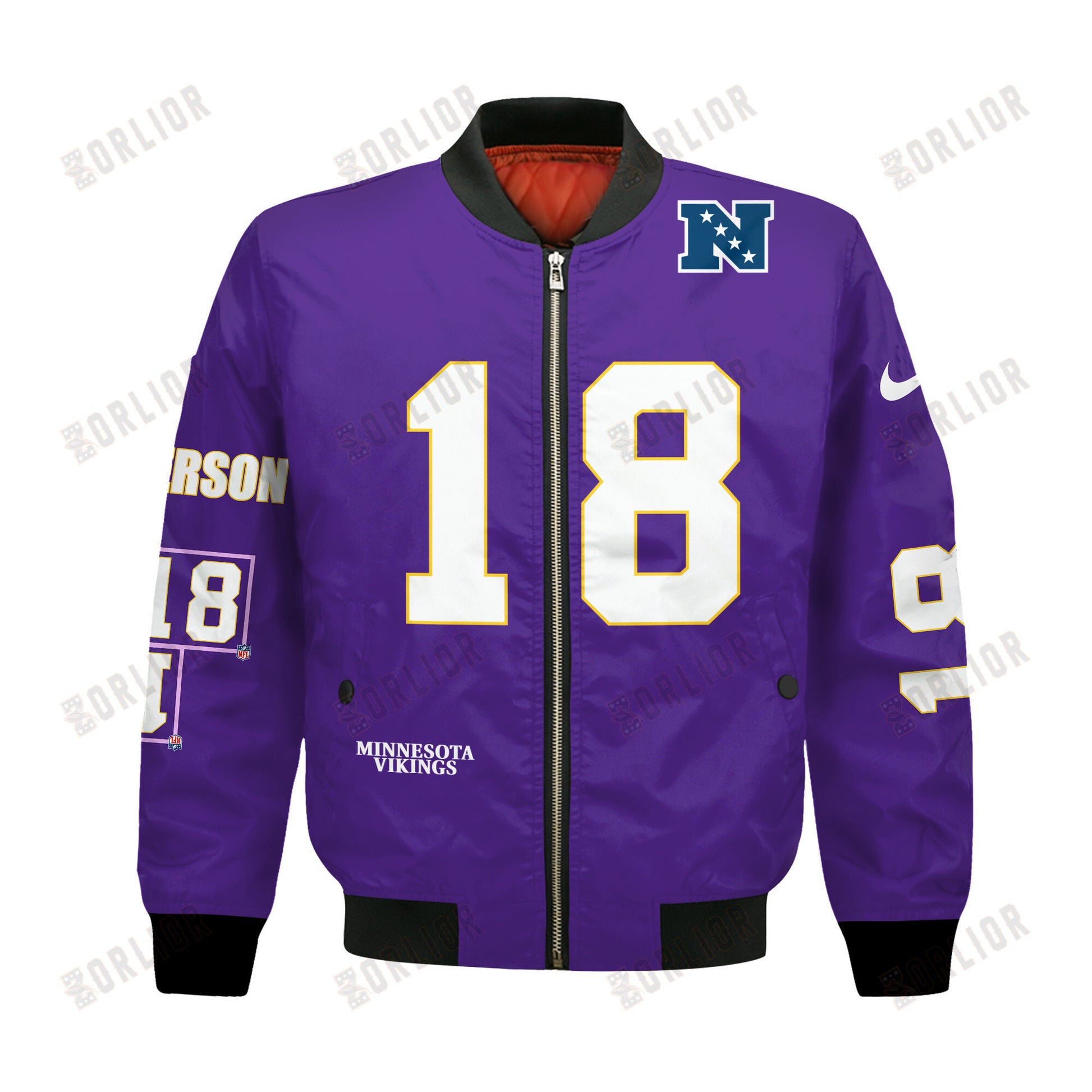 Justin Jefferson #18 Minnesota Viking National Football League 2024 Unique Design Bomber Jacket