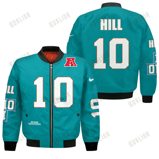Tyreek Hill #10 Miami Dolphins National Football League 2024 Unique Design Bomber Jacket